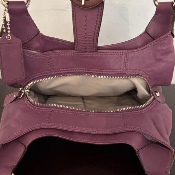 Coach Soho Lynn Purple Leather Hobo Shoulder Bag - Picture 10 of 12